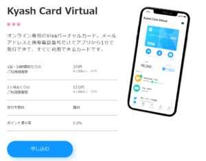 Kyashカードバーチャルの説明画像